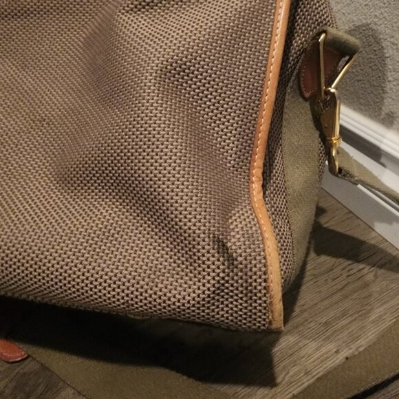Vtg Christian Dior Canvas Leather Weekender Travel Duffle Bag w/ Strap - Picture 12 of 16